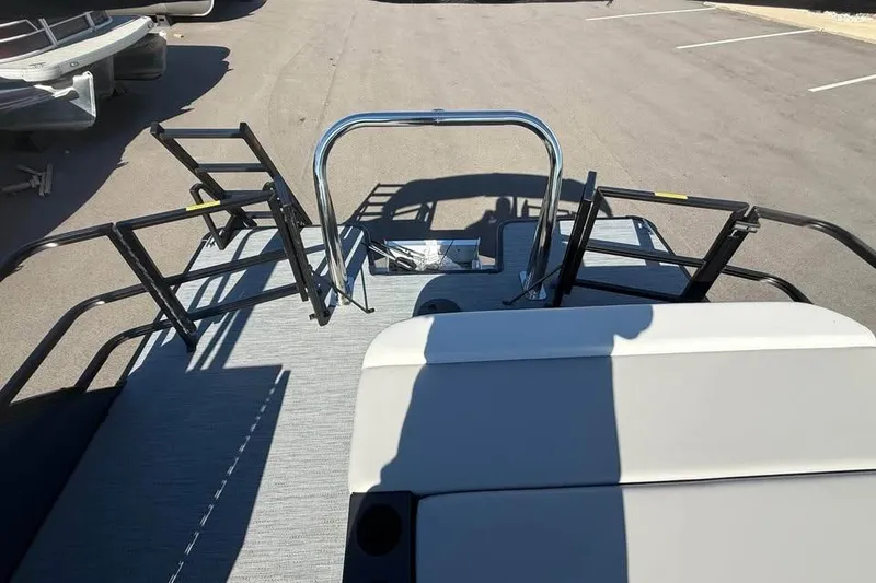 Slide: The Image of 2027 Godfrey EX 2286 SFLX pontoon boat deck with seating and railing. - 13