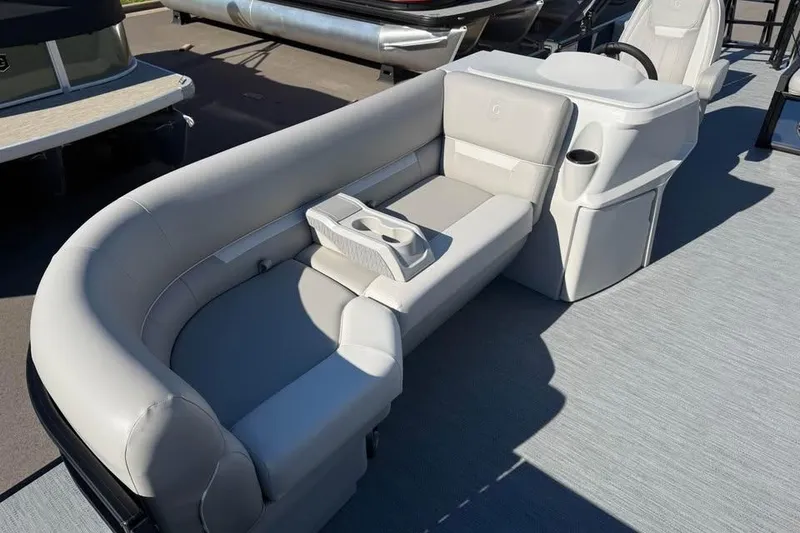 Slide: The Image of Luxurious seating on 2027 Godfrey EX 2286 SFLX pontoon boat, featuring modern design and comfort. - 6