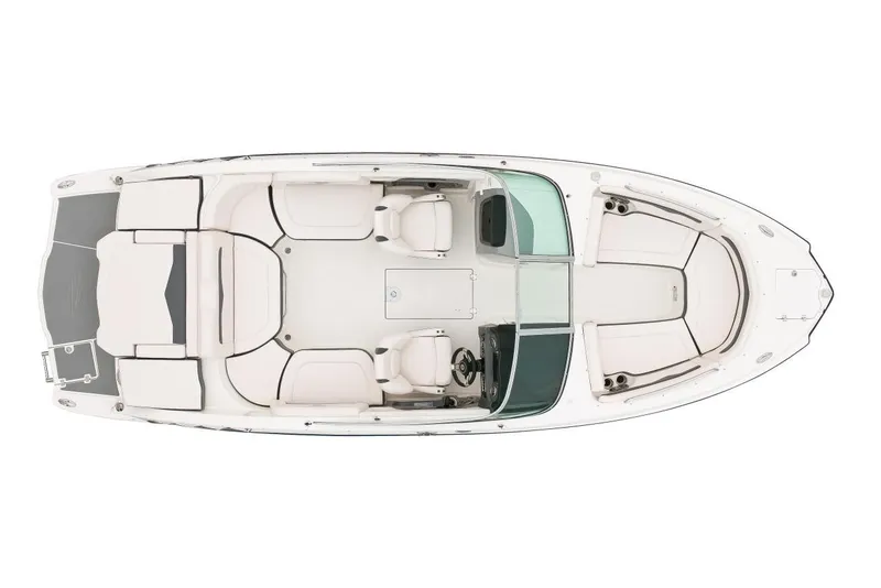 Slide: The Image of Top view of a 2020 Chaparral 24 SSI boat with spacious cockpit and seating. - 36