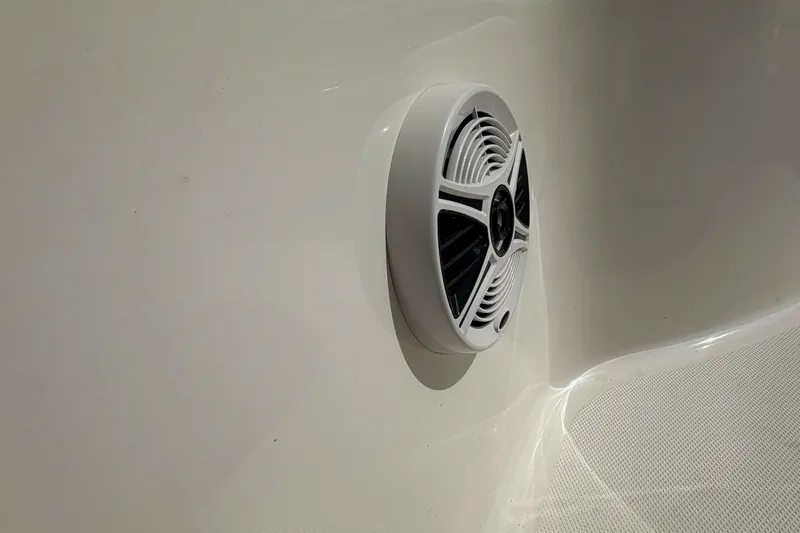 Slide: The Image of Speaker installed on 2017 Robalo R242 Center Console boat interior. - 41