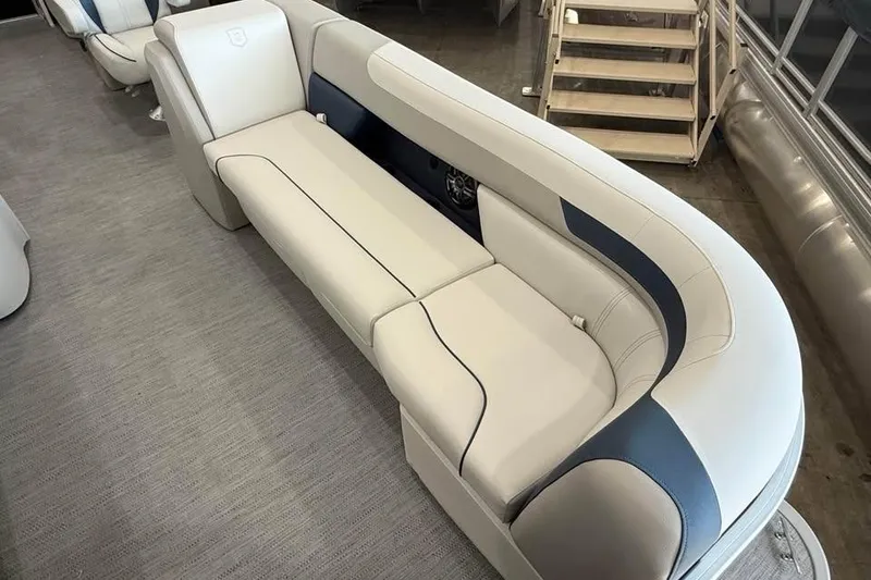 Slide: The Image of Luxurious seating on 2026 Godfrey Sweetwater 2286 SB pontoon boat, featuring elegant design. - 10