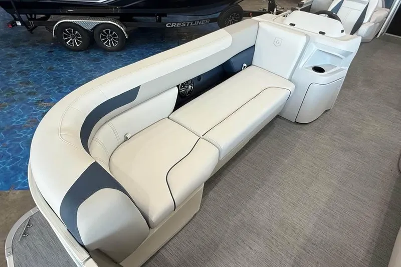 Slide: The Image of Luxurious seating on 2026 Godfrey Sweetwater 2286 SB pontoon boat, featuring sleek design. - 9