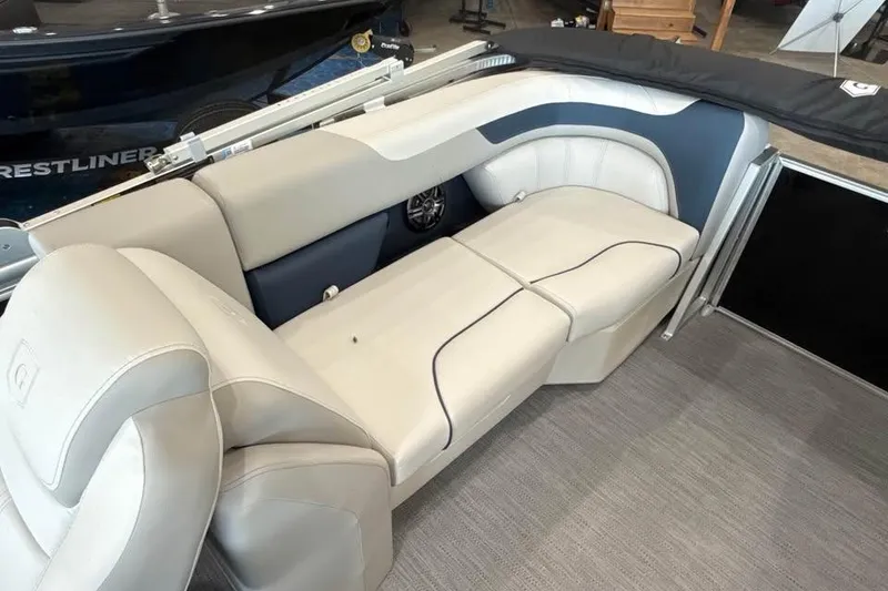 Slide: The Image of Interior of 2026 Godfrey Sweetwater 2286 SB pontoon boat with plush seating. - 15