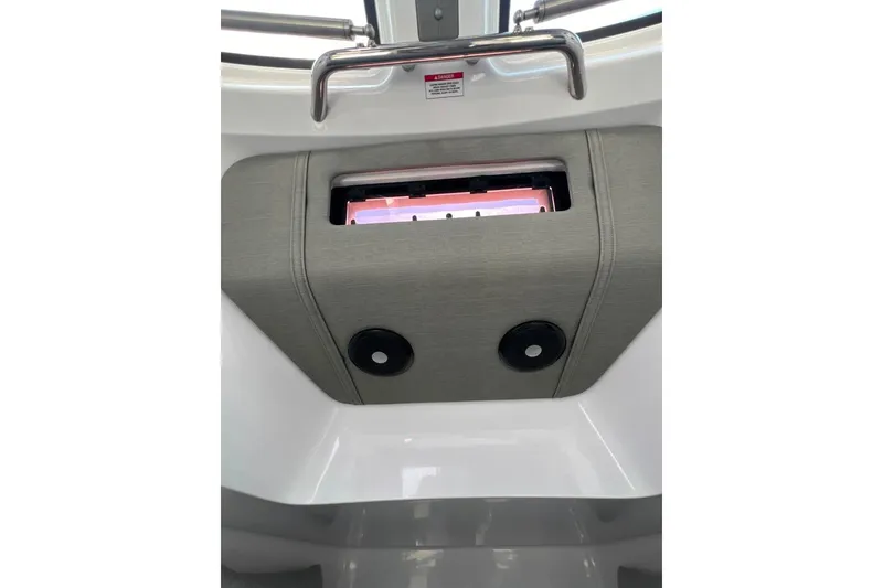 Slide: The Image of 2023 Axopar Brabus 37 Sun-Top interior detail with modern design elements. - 12