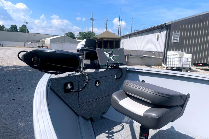 Slide: The Image of 2025 Smoker Craft Freedom 160 TL boat interior with seating and equipment. - 9