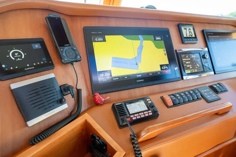 Slide: The Image of Control panel of 2016 Sabre 48 Salon Express with Garmin navigation systems. - 25