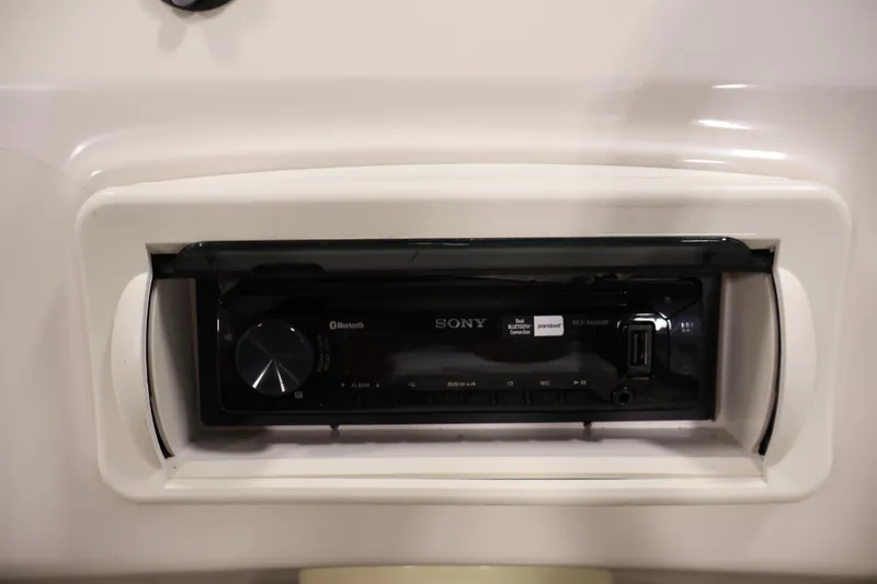 Slide: The Image of Sony Bluetooth stereo system in 2013 Bennington 20 SLMX boat dashboard. - 24