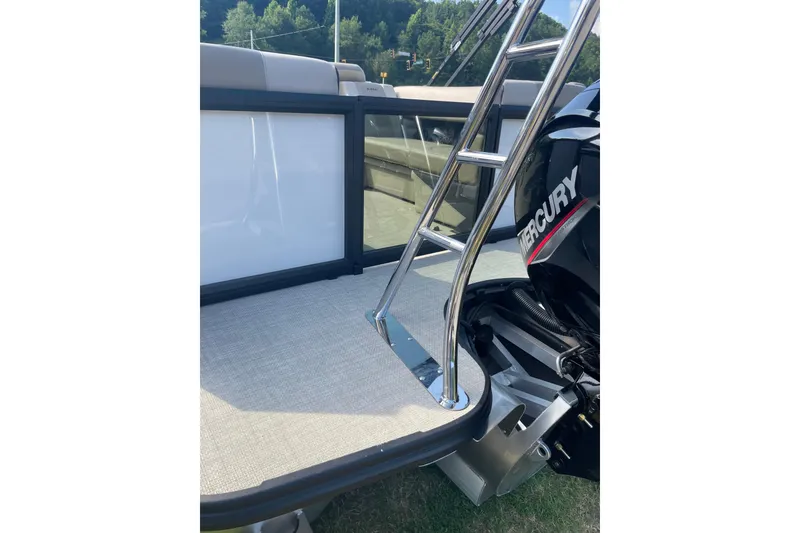 Slide: The Image of Alera A22 2026 boat with Mercury engine and stainless steel ladder on deck. - 4