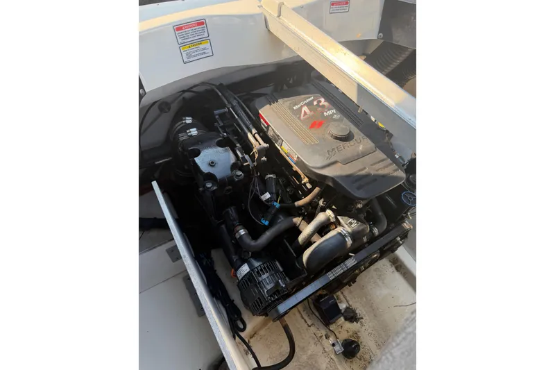 Slide: The Image of Engine compartment of a 2006 Sea Ray 195 Sport boat with MerCruiser 4.3 MPI engine. - 11