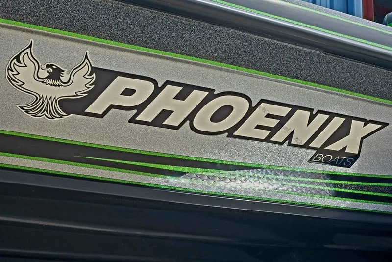 Slide: The Image of Phoenix 721 ZXL 2027 boat logo with green accents and phoenix emblem. - 12