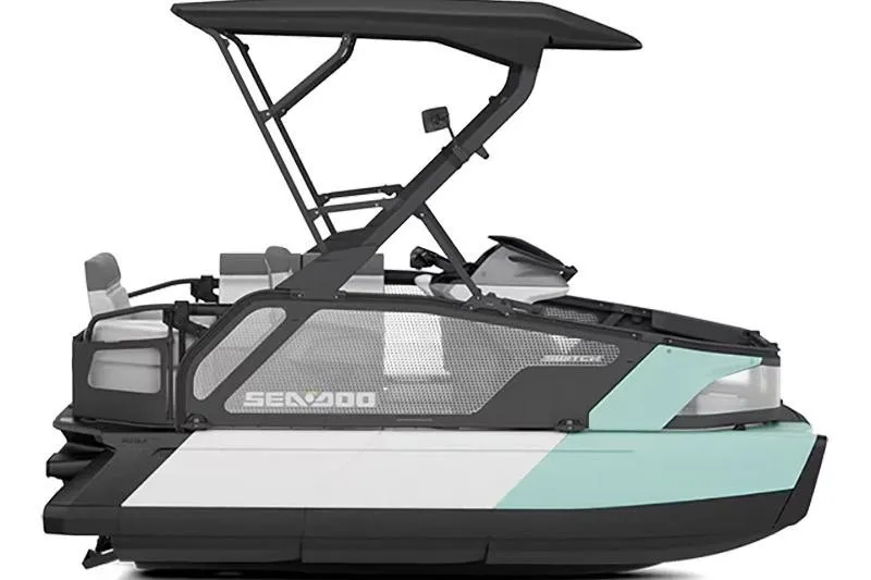 Slide: The Image of 2026 Sea-Doo Switch Sport Compact, sleek design, side view, modern watercraft. - 6