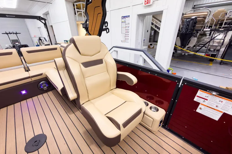 Slide: The Image of Luxurious seating on 2026 Montara Surf Boss EVO - SL 25' boat, featuring elegant design and comfort. - 17