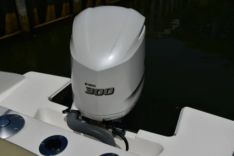 Slide: The Image of 2020 Pursuit C 238 Center Console with Yamaha 300 outboard engine. - 19