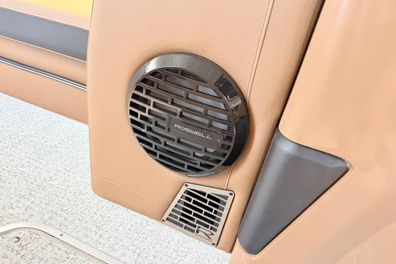 Slide: The Image of Roswell speaker in 2026 South Bay 525RS DC boat interior. - 6