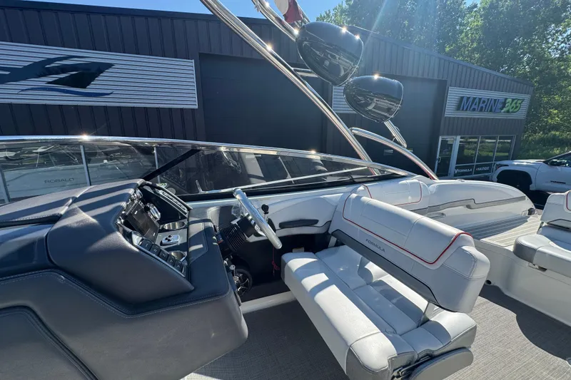 Slide: The Image of 2018 Formula 270 Bowrider interior with sleek dashboard and comfortable seating at Marine 365. - 24