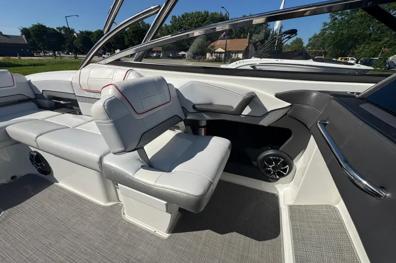 Slide: The Image of 2018 Formula 270 Bowrider interior with sleek seating and modern design. - 21