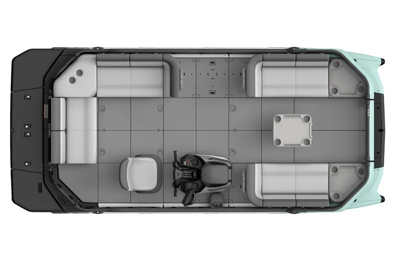 Slide: The Image of Top view of 2026 Sea-Doo Switch Cruise 18 pontoon boat interior layout. - 3