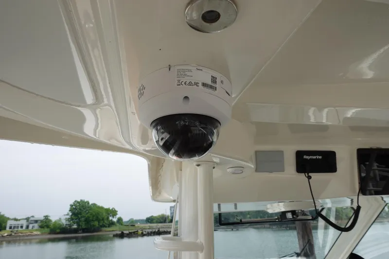 Slide: The Image of Security camera on 2020 Boston Whaler 420 Outrage boat, featuring Raymarine equipment. - 28