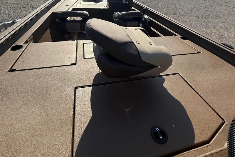 Slide: The Image of 2027 Thor LH1900SC boat interior with tan seating and storage compartments. - 4