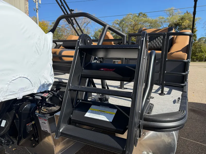 Slide: The Image of The 2027 Sylvan X1 LZ DH features a sturdy boarding ladder and comfortable seating. - 26
