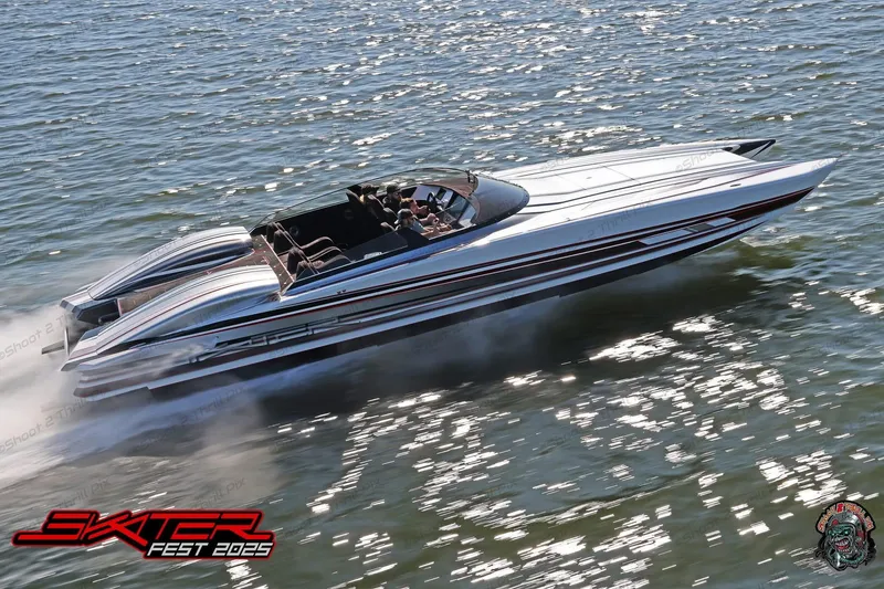 The Image of High-speed Skater 368 powerboat on water at Skater Fest 2025. - 1