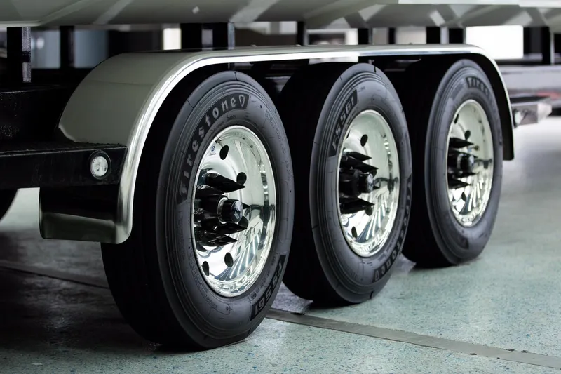 Slide: The Image of Triple axle trailer with Firestone tires, Skater 368 model, 2020. - 7