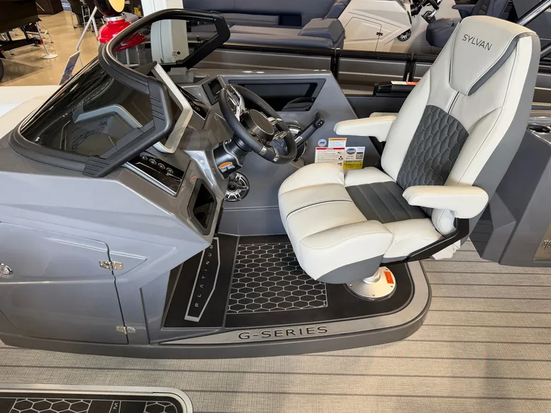 Slide: The Image of The image shows the cockpit of a 2027 Sylvan G-3 ULZ with a luxurious captain's chair. - 20