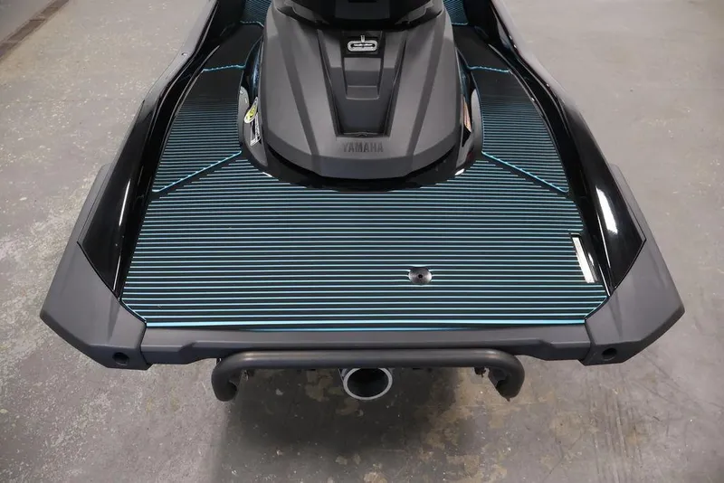 Slide: The Image of 2026 Yamaha WaveRunner VX Deluxe rear deck with sleek design and striped pattern. - 18
