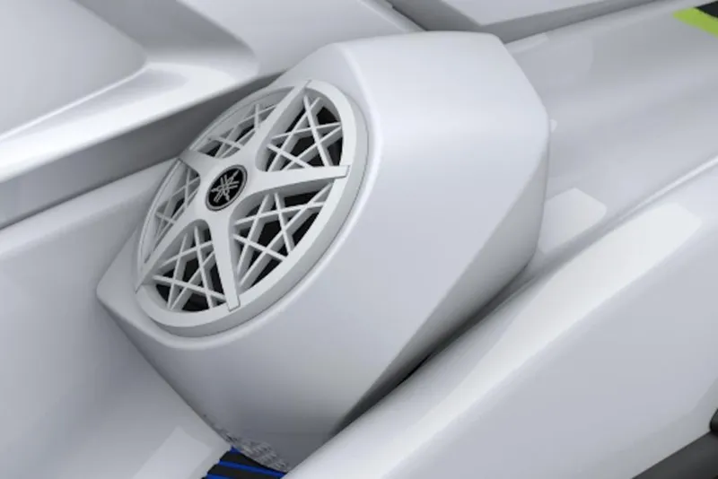 Slide: The Image of 2026 Yamaha WaveRunner VX Deluxe speaker detail, showcasing sleek design and advanced audio features. - 25