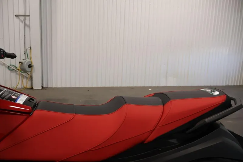 Slide: The Image of 2026 Yamaha WaveRunner VX Deluxe with sleek red and black seat design. - 11