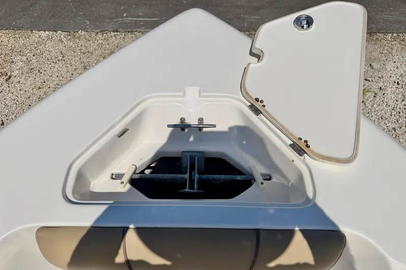 Slide: The Image of Open storage compartment on 2016 Key West 203 DFS boat deck. - 31