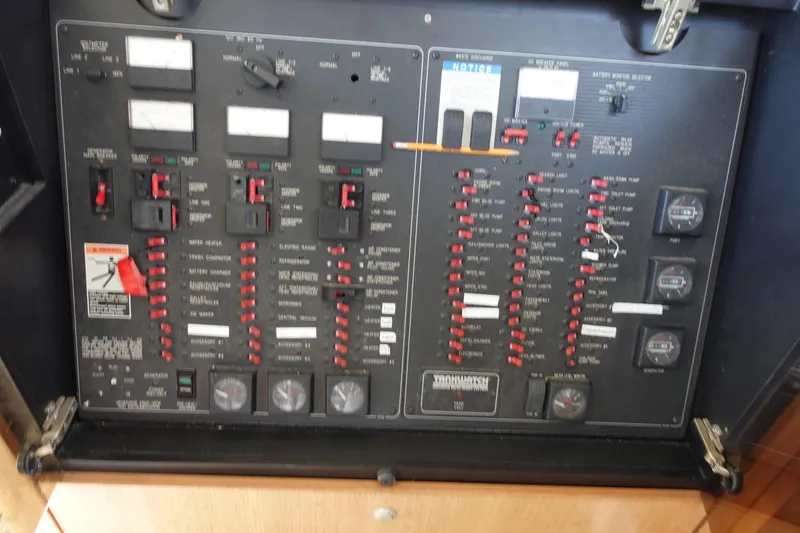Slide: The Image of Electrical control panel of a 2000 Bayliner 4788 Pilot House Motoryacht. - 19