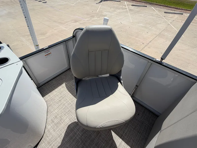 Slide: The Image of A gray upholstered boat seat on a 2022 SilverWave 2410 RLP SW3. - 48