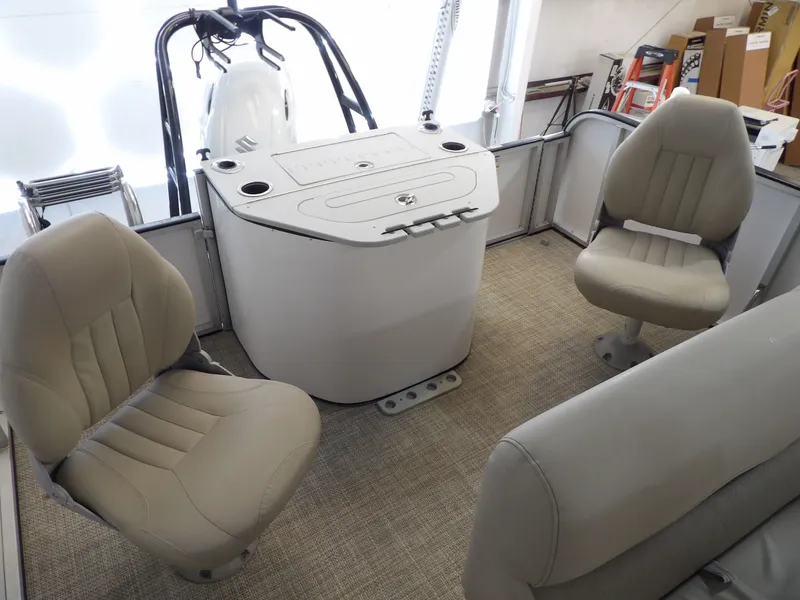 Slide: The Image of The image shows the interior of a 2022 SilverWave 2410 RLP SW3 with two swivel seats. - 9