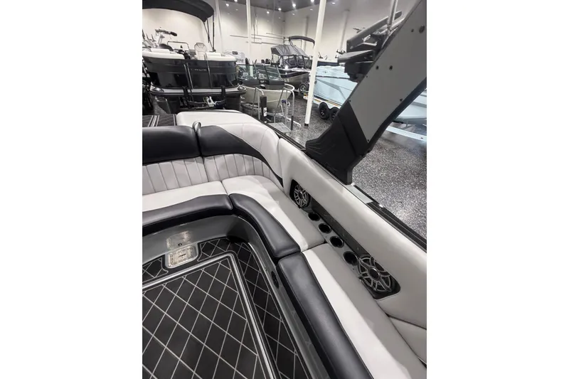 Slide: The Image of 2024 MB B52 23 Classic boat interior with sleek seating and modern design. - 40