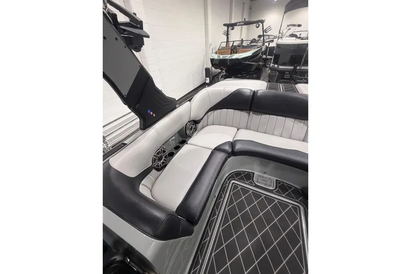 Slide: The Image of 2024 MB B52 23 Classic boat interior with sleek seating and modern design. - 35