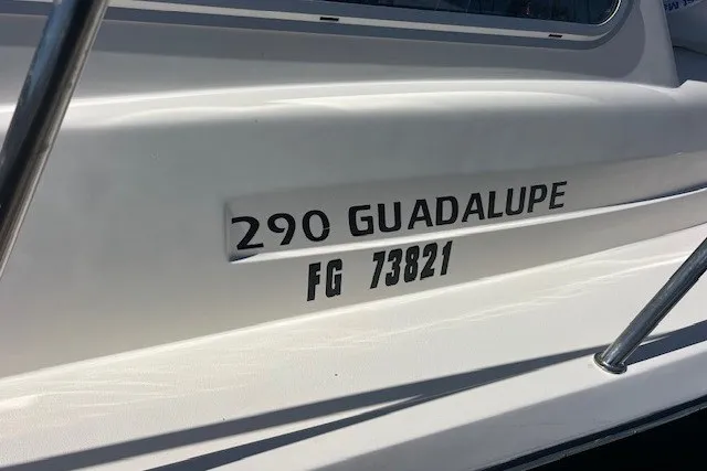 Slide: The Image of 2023 Defiance Guadalupe 290 EX boat with registration number FG 73821. - 23