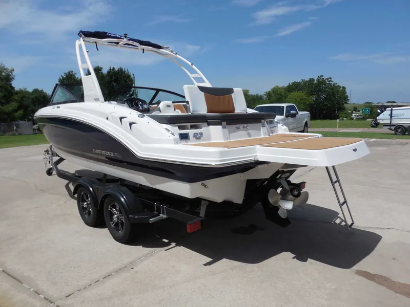 Slide: The Image of A Chaparral 23 SSi boat on a trailer, ready for transport. - 5