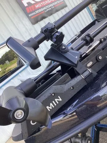 Slide: The Image of Close-up of a boat propeller and navigation system on a 2026 Bass Cat Lynx STS. - 22