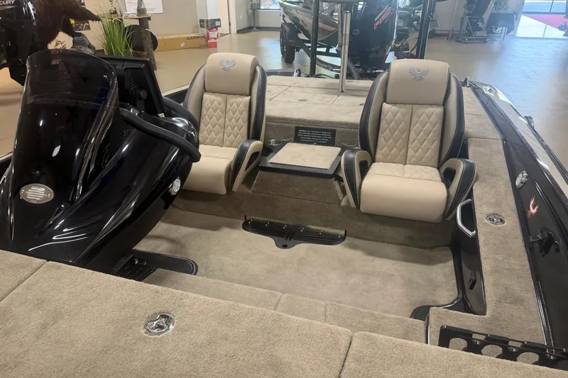 Slide: The Image of 2027 Phoenix 721 ZXL boat interior with dual seats and sleek design. - 6