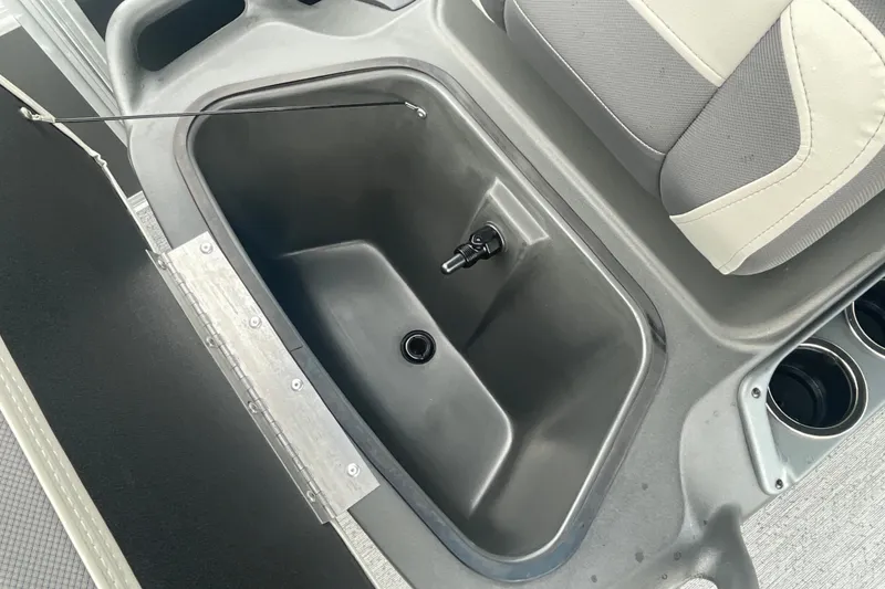 Slide: The Image of Livewell compartment in 2026 Sun Tracker Bass Buggy 18 DLX pontoon boat. - 16