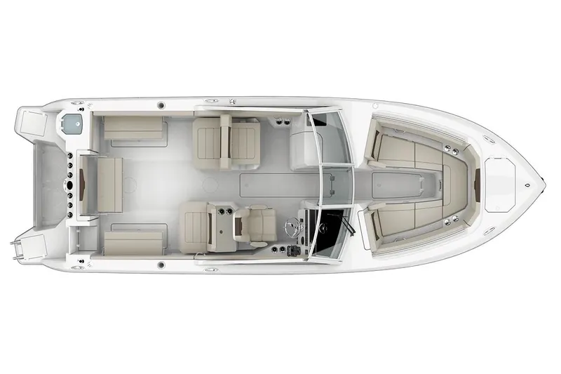 Slide: The Image of Manufacturer Provided Image: Top view of 2026 Sailfish 276 DC boat layout with seating and helm. - 8