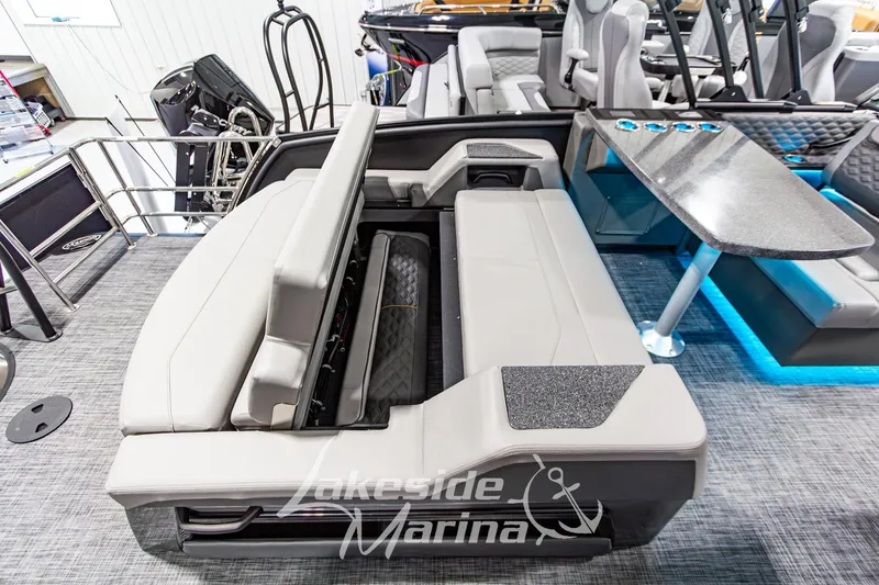 Slide: The Image of Luxurious interior of 2026 Godfrey Sanpan 2700 MTF pontoon boat with plush seating. - 50