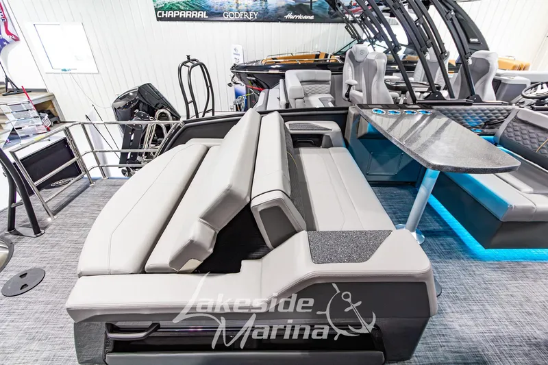 Slide: The Image of Luxury interior of 2026 Godfrey Sanpan 2700 MTF pontoon boat at Lakeside Marina. - 49