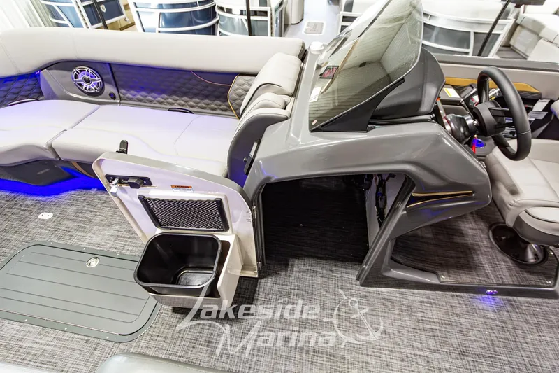 Slide: The Image of Interior of 2026 Godfrey Sanpan 2700 MTF pontoon boat with modern seating and helm. - 31