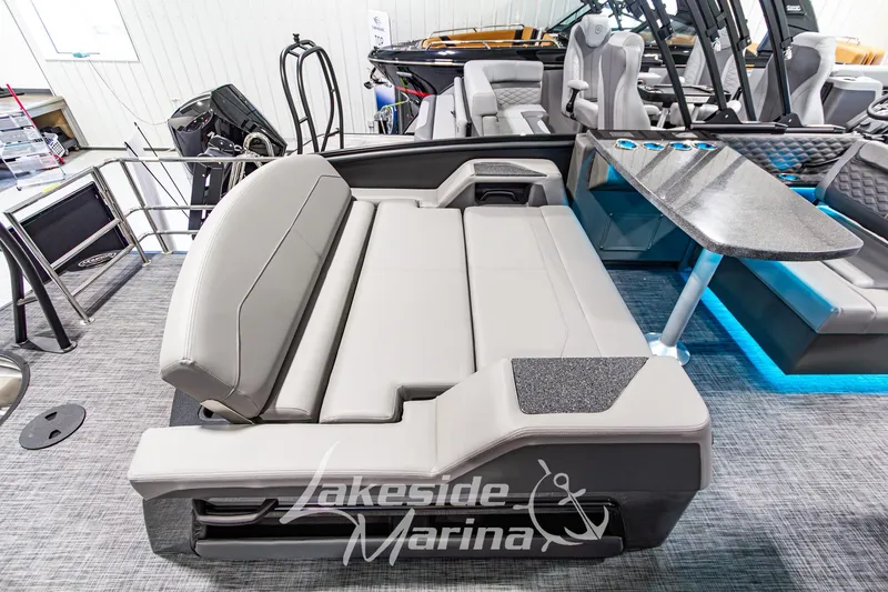Slide: The Image of Luxurious interior of 2026 Godfrey Sanpan 2700 MTF pontoon boat at Lakeside Marina. - 52
