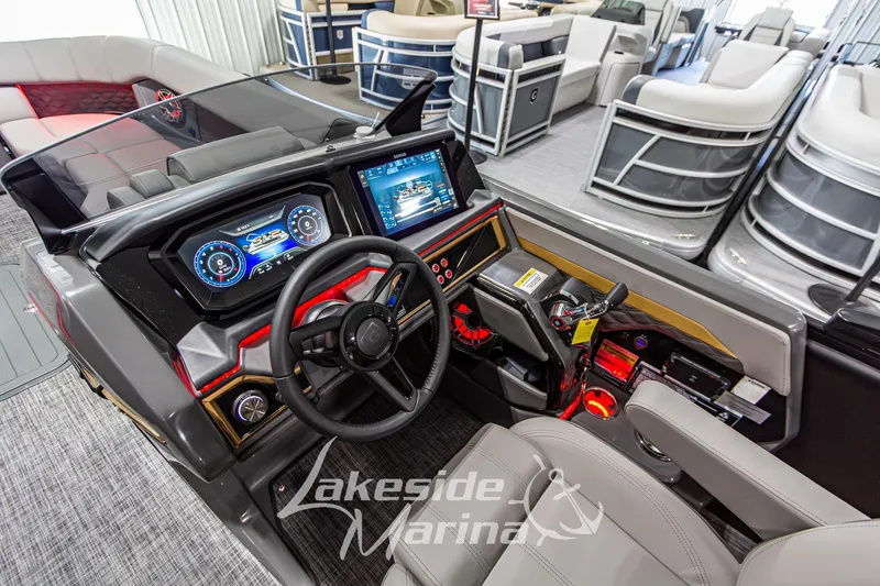 Slide: The Image of Interior of 2026 Godfrey Sanpan 2700 MTF pontoon boat at Lakeside Marina showroom. - 32