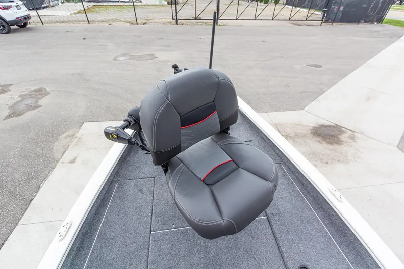 Slide: The Image of 2023 Tracker Pro Team 190 TX boat seat with sleek design and comfortable padding. - 26