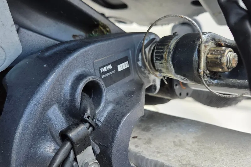 Slide: The Image of Close-up of Yamaha engine component on a 1994 Grady-White Chase 263 boat. - 16