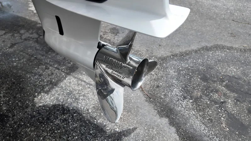 Slide: The Image of Close-up of a shiny propeller on a boat. - 47